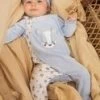 Pyjama En Velours Et Bonnet Assorti Bébé Garçon -Mini Chic Soldes 22H0NG11GRE 205 1