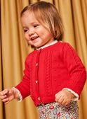 Cardigan Rouge En Maille Fantaisie