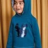Sweat à Capuche Bleu Vert à Imprimé écureuil -Mini Chic Soldes 22H2PF83SWE G625 1