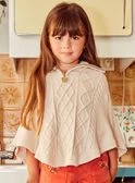 Poncho écru En Maille Torsadée