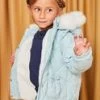 Manteau Bleu Acier à Capuche 2 Manteau Bleu Acier à Capuche -Mini Chic Soldes 22H2PFM2D3E C233 1