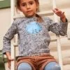 Sweat à Imprimé Fleuri Et Animation Flocon En Sequins Réversibles -Mini Chic Soldes 22H2PFY1SWE C206 1