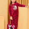 Ensemble Pyjama En Velours Et Sac à Imprimé Sorcière. -Mini Chic Soldes 22H5PFS1PYJ 709 1