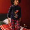 Pyjama De Noël En Velours Thème Village De Noël -Mini Chic Soldes 22H5PG71PYJ C205 1