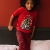 Pyjama De Noël En Velours Thème Sapin -Mini Chic Soldes 22H5PG72PYJ F528 1