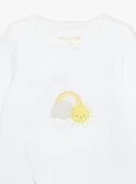 Pyjama Et Bonnet De Naissance Blancs à Motif Nuage Et Soleil 7 Pyjama Et Bonnet De Naissance Blancs à Motif Nuage Et Soleil – Image 5