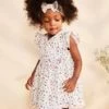 Robe Cache-coeur écrue à Fleurs Et Bloomer -Mini Chic Soldes 23E1BFC2ROB 001 1