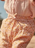 Pantalon écru Et Orange En Popeline à Imprimé Feuilles Et Fruits 4 Pantalon écru Et Orange En Popeline à Imprimé Feuilles Et Fruits – Image 2