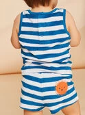 Débardeur Et Short Bleu à Imprimé à Rayures 5 Débardeur Et Short Bleu à Imprimé à Rayures – Image 3