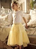Jupe Jaune Asymétrique En Tulle Paillettée