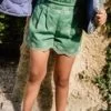 Short Vert à Broderies Fantaisie