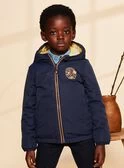 Doudoune Réversible Bleu Marine à Capuche