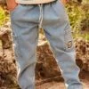 Jean Cargo En Denim Bleu -Mini Chic Soldes 23E3PG81JEA P272 1