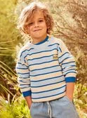 Pull à Rayures Bleu Et Vanille