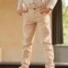 Pantalon Beige En Lin