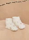 Chaussons De Naissance écrus En Velours