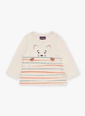 T-shirt Beige Chiné à Manches Longues à Motif Renard 6 T-shirt Beige Chiné à Manches Longues à Motif Renard – Image 4