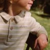 Polo écru Et Vert Argile à Imprimé à Rayures -Mini Chic Soldes 23H1BG81SWE G600 1