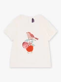 T-shirt Bi Matière Ivoire à Motif Oiseaux 6 T-shirt Bi Matière Ivoire à Motif Oiseaux – Image 4