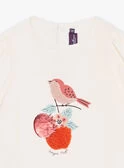 T-shirt Bi Matière Ivoire à Motif Oiseaux 8 T-shirt Bi Matière Ivoire à Motif Oiseaux – Image 6