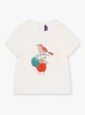 T-shirt Bi Matière Ivoire à Motif Oiseaux 9 T-shirt Bi Matière Ivoire à Motif Oiseaux – Image 7