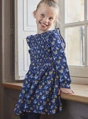 Robe Bleu Marine à Imprimé Fleuri