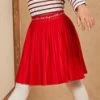 Jupe Plisée En Jersey Rouge -Mini Chic Soldes 23H2PFO1JUP F518 1