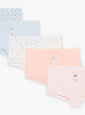 5 Shortys Ciel, écru, Rose Et Orange à Imprimé Curs Et Fleuris Et Motifs Fées Danseuses 5 5 Shortys Ciel, écru, Rose Et Orange à Imprimé Curs Et Fleuris Et Motifs Fées Danseuses – Image 3