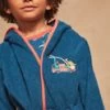 Peignoir à Capuche En éponge Bleu Pétrole -Mini Chic Soldes 23H5PG11PEI 716 1