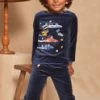 Pyjama Bleu Marine En Velours