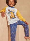 Pyjama Bleu Roi Et Jaune En Jersey