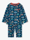Pyjama Bleu Pétrole à Imprimé Dinosaures En Jersey 7 Pyjama Bleu Pétrole à Imprimé Dinosaures En Jersey – Image 5