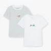 2 T-shirts écrus à Imprimé à Rayures Et Motifs Vaisseau Spatial Et Voitures -Mini Chic Soldes 23H5PG31HLI 001 11