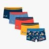 5 Boxers Bleu, Jaune Et Rouge à Imprimé Et Motif Dinoaures -Mini Chic Soldes 23H5PG32BOX 716 11