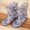 Bottes De Pluie Violettes à Imprimé Fleuri -Mini Chic Soldes 23N10PF11D0C 708 1